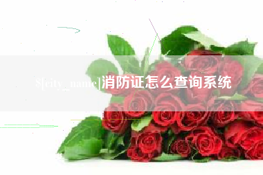 泰兴消防证怎么查询系统