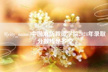 泰兴中国消防救援学院2024年录取分数线是多少