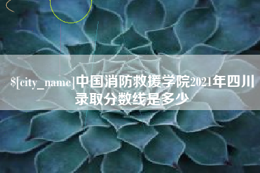 泰兴中国消防救援学院2021年四川录取分数线是多少