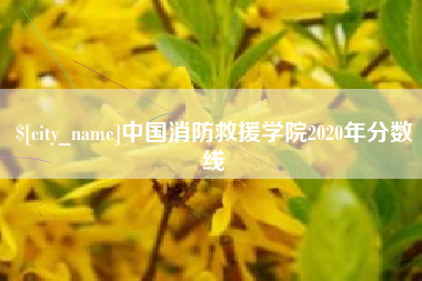 泰兴中国消防救援学院2020年分数线